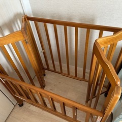 大和屋 ベビーベット 60×90cm 折りたたみ式 マットレス付の画像