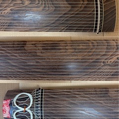 上級品】上角 並甲 すだれ彫 蒔絵有 13絃 箏 琴 付属品付 (pino