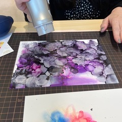 アルコールインクアート教室の画像