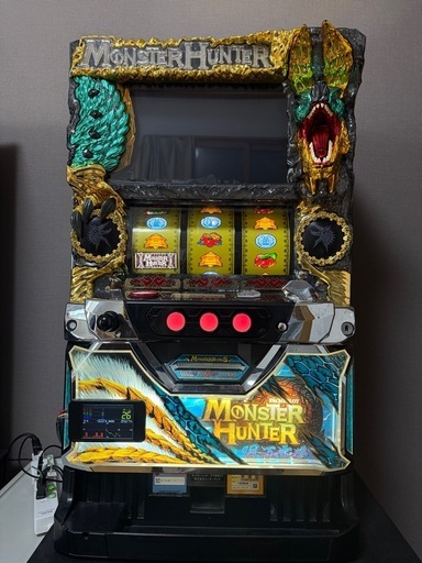 パチスロ実機 モンスターハンター月下雷鳴 不要機付 データカウンター付き