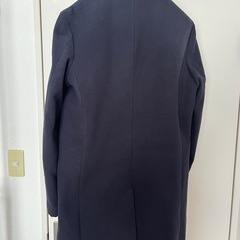 メンズ　ウール調チェスターコート　ネイビー　Mサイズの画像
