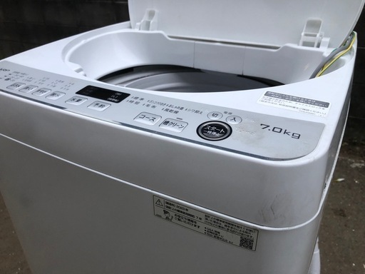 2023年製 シャープ CLEAN&COMPACT 洗濯機 7.0kg洗い 風乾燥機能3.0kg ES-GE7G-W
