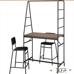 IKEA 美品 スツール ハイチェア カウンターチェア 2脚セット ブラックの画像
