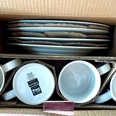 アメリカンフラッグ柄　星条旗　アンティーク風　食器セット　LA購入の画像