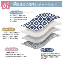  Hankins レジャーシート 4層構造 厚手 ピクニックシート大判 150X200 軽量 防水加工 収納袋付く レジャー シート 折り畳みやすい コンパクト収納 (M ネイビー)の画像