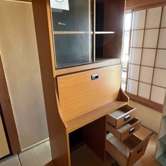 収納付き学習机椅子セットの画像