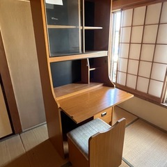 収納付き学習机椅子セットの画像