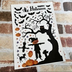ハロウィンステッカー ハロウィン デコレーション はがせる ウォールステッカー の画像