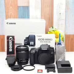 【全国送料無料】 Canon EOS 8000D ✨Wi-Fi転送 元箱付き 高性能手振れ補正付き 高画質 レンズセット ズームセット✨ 届いたらすぐに使えます✨ キャノンの画像