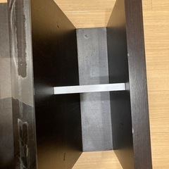【収納あり】ガラステーブル　木製ローテーブルの画像