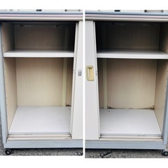 イナバ 物置 収納庫 サイドボックス ピッタン庫 INABA 倉庫 キャスター付き 書類 事務用品 鍵なし の画像