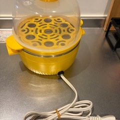ANABAS スチームクッカー ゆで玉子名人 かんたん蒸し器 ゆで卵メーカー タイマー付き イエロー SE-001の画像