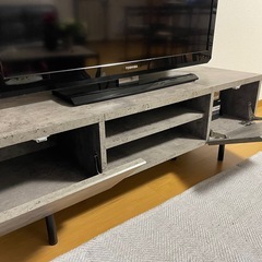 テレビ台 50型 対応 120cm幅 ストーングレー ローボード ワイド 脚付き 収納 リビング TV台 木製の画像