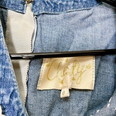Chesty ビジュー 花柄刺繍 デニムワンピースの画像