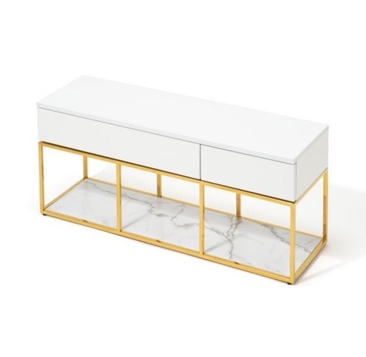 Francfranc フランフラン レーヌ TVボード テレビ台ゴールドフレーム 大理石柄 高級感