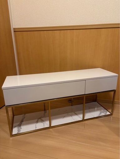 【美品】フランフラン　レーヌテレビボード　TV台　大理石調　ゴールドフレーム レーヌ TVボード 2 | Francfranc（フランフラン）公式通販 家具