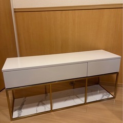 Francfranc フランフラン レーヌ TVボード テレビ台ゴールドフレーム 大理石柄 高級感
の画像