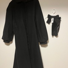 【4L】青木美沙子　しまむら　ロングコート　黒　の画像