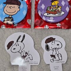 SNOOPY スヌーピー×ジョイフル 缶バッジ ウッドストック ピック 非売品の画像