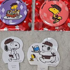 SNOOPY スヌーピー×ジョイフル 缶バッジ ウッドストック ピック 非売品の画像