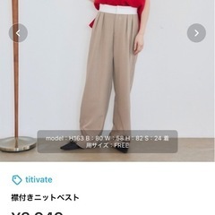 【美品】titivate/F size/ノースリーブ/ニットベストの画像