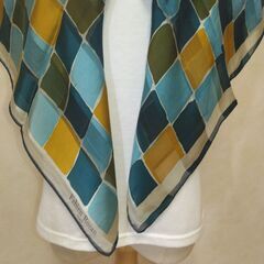 スカーフ　ブルー×オレンジの画像