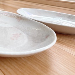竹久夢二 桜模様 オーバル皿 2枚 和食器の画像