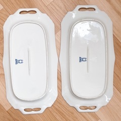 洋食器 UTSUWAKAN 大皿 Blue Europe 花柄 白 青 2枚の画像