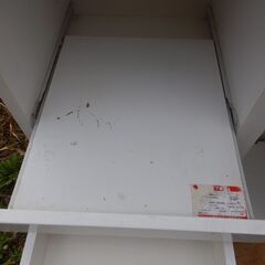 ニトリ　ファニチャー　重い　白　キッチン収納　事務用　多目的落　収納棚　テレビ台　80x45h115cm コンセントありの画像