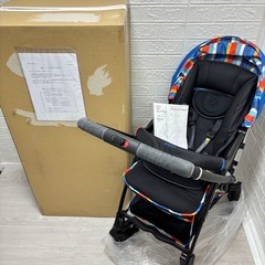 ［美品✨］　手洗い済み❗️ フレーム　タイヤ新品 ❗️　pigeon ベビーカー　ランフィ RB1  シングルタイヤ 両対面　オート四輪　 の画像