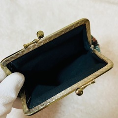 風景刺繍 がま口ポーチ タペストリー調 レトロ がま口 ポーチの画像