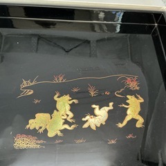 鳥獣戯画　木製尺7長手盆　の画像
