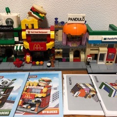店 街 街並み LEGOレゴ互換品　街づくり　マクドナルド　スタバ コンビニの画像