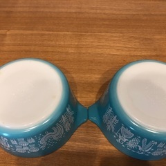Pyrex オールドパイレックス　バタープリント　キャセロール　ブルーの画像