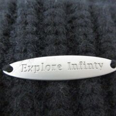 ( M-955 )Explore Infinity ニット帽 ブラック 黒 男女兼用 中古の画像