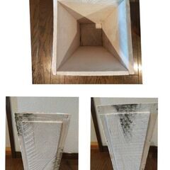 木製花入れ（物入れ）　陶器製花瓶　（計2個）の画像