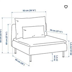 IKEA ソーデルハムン　ソファ クッション付き の画像