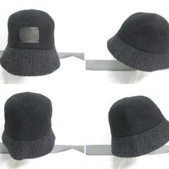( M-956 )Vivienne Westwood ヴィヴィアンウエストウッド バスクハット M～Sサイズ 毛 牛革 ブラック 黒 秋 冬 中古の画像
