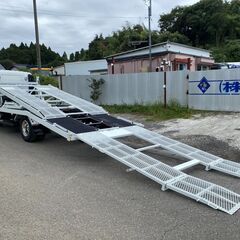 【K-0028】いすゞ エルフ NPR85YN 高床 キャリアカー 車２台積み ローダー 花見台 ウィンチ ラジコン H29 最大積載量3500kg 車検付 茨城県の画像