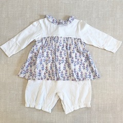 【Sophie la girafe】 キリンのソフィー チューリップ柄長袖ロンパース 80cmの画像
