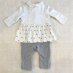 【Sophie la girafe】 キリンのソフィー ドットスカートつきカバーオール 80cmの画像