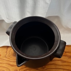 陶器製 黒土鍋／出汁取り鍋・薬膳鍋・湯豆腐鍋 の画像