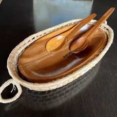 【新品未使用】シャディ ナチュラルウッド サラダボウルセット 天然木製食器セット の画像