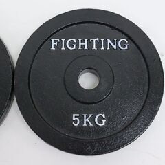 ≪ZC438ジ≫ FIGHTING ROAD/ファイティングロード プレート ブラックタイプ 5㎏×2枚 筋肉/筋トレ/トレーニング ダイエット 美容 健康 趣味の画像