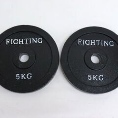 ≪ZC438ジ≫ FIGHTING ROAD/ファイティングロード プレート ブラックタイプ 5㎏×2枚 筋肉/筋トレ/トレーニング ダイエット 美容 健康 趣味の画像