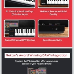 【元箱・シリアル付】Nektar Impact GX61 MIDIキーボードの画像