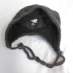 ( M-957 )mont-bell モンベル 耳当て付きニット帽 パイロットキャップ フライトキャップ ボンバーハット グレー Sサイズ 中古の画像