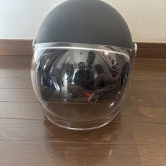 2. バイク用　ジェットヘル　マットブラック美品　フリーサイズの画像