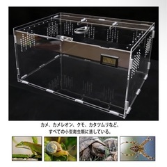 Niesporek 爬虫類 ケージ トカゲ ケージ カナヘビ飼育ケース レプタイルボックス 温度湿度計付き 飼育容器アクリル 給餌箱 透明 通気ケージ 昆虫飼育ケース 給餌ケージ ボックス 換気が良い 爬虫類テラリウムタンク 亀 トカゲ ヤモリ 蜘蛛 サソリハリネズミ ヘビ カエル 小型ヘビなど動物适用（40*25*20cmの画像