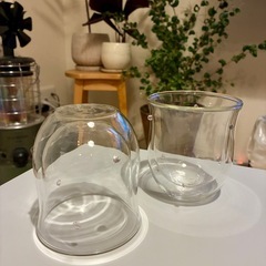 【決まりました】ダブルウォールグラス ペア クリア　ピンクドット 箱なしの画像